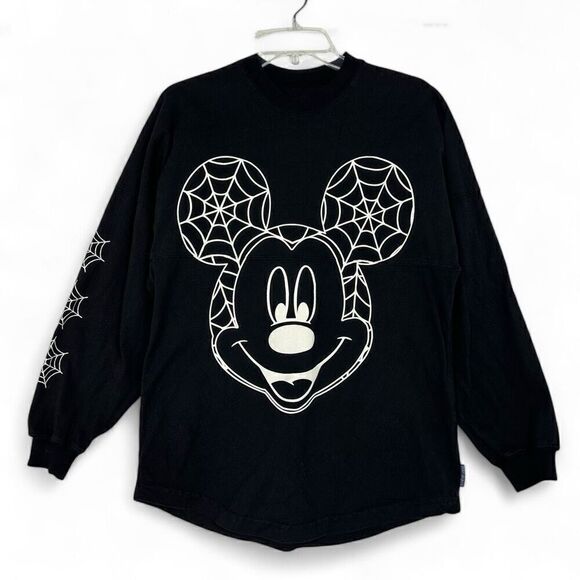 Disney Tops - Disney Spirit Jersey Glow Mickey Spider Web Boo Long Sleeve XS Halloween Spooky